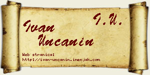Ivan Unčanin vizit kartica